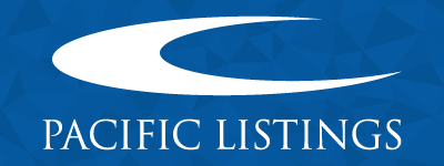 Pacific Listings logo blue bg 400X150